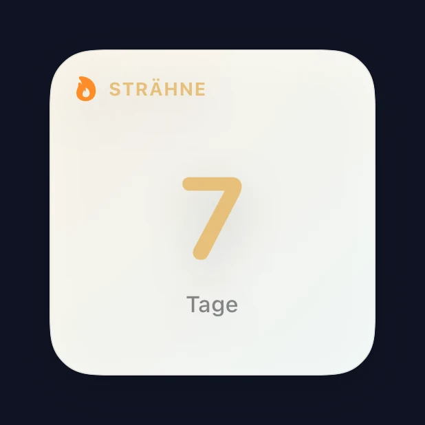 Kleines Widget „Capture Streak“.
