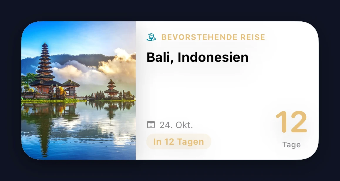 Mittleres Reise-Countdown-Widget