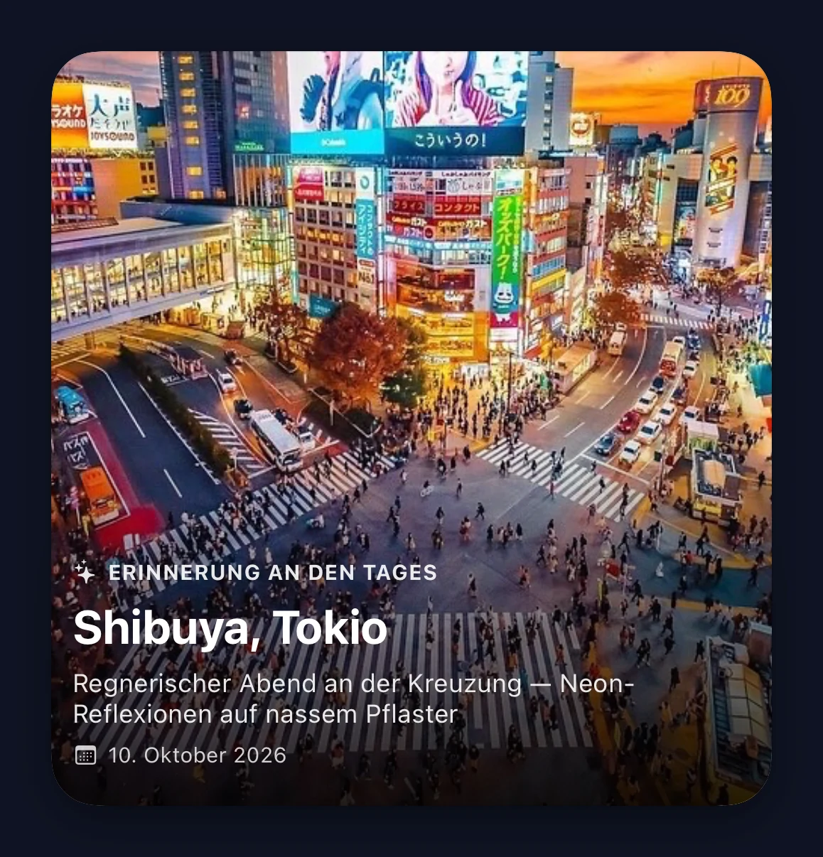 Großes Widget „Erinnerung an den Tag“.